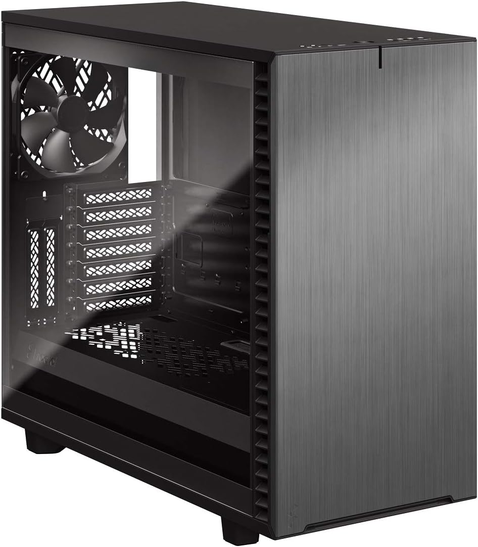 Black Brushed Aluminum/Steel Mid Tower Computer Case J448199