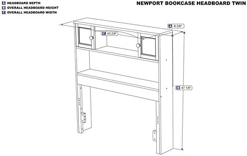 Twin Bookcase Headboard in Walnut Y7853