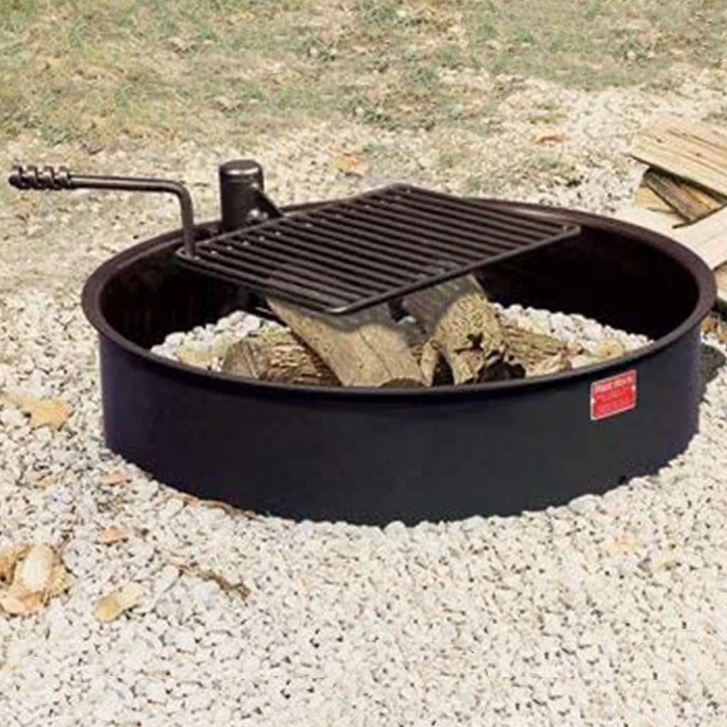 30 Inch Steel Fire Pit Ring and Cooking Grate G406