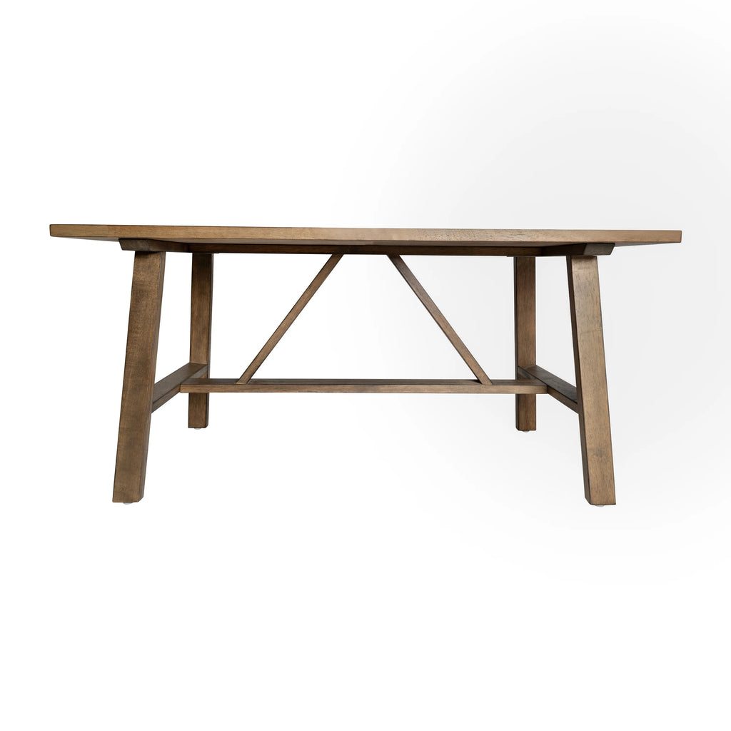 Solid Wood Trestle Coffee Table in Rustic Brown C260451