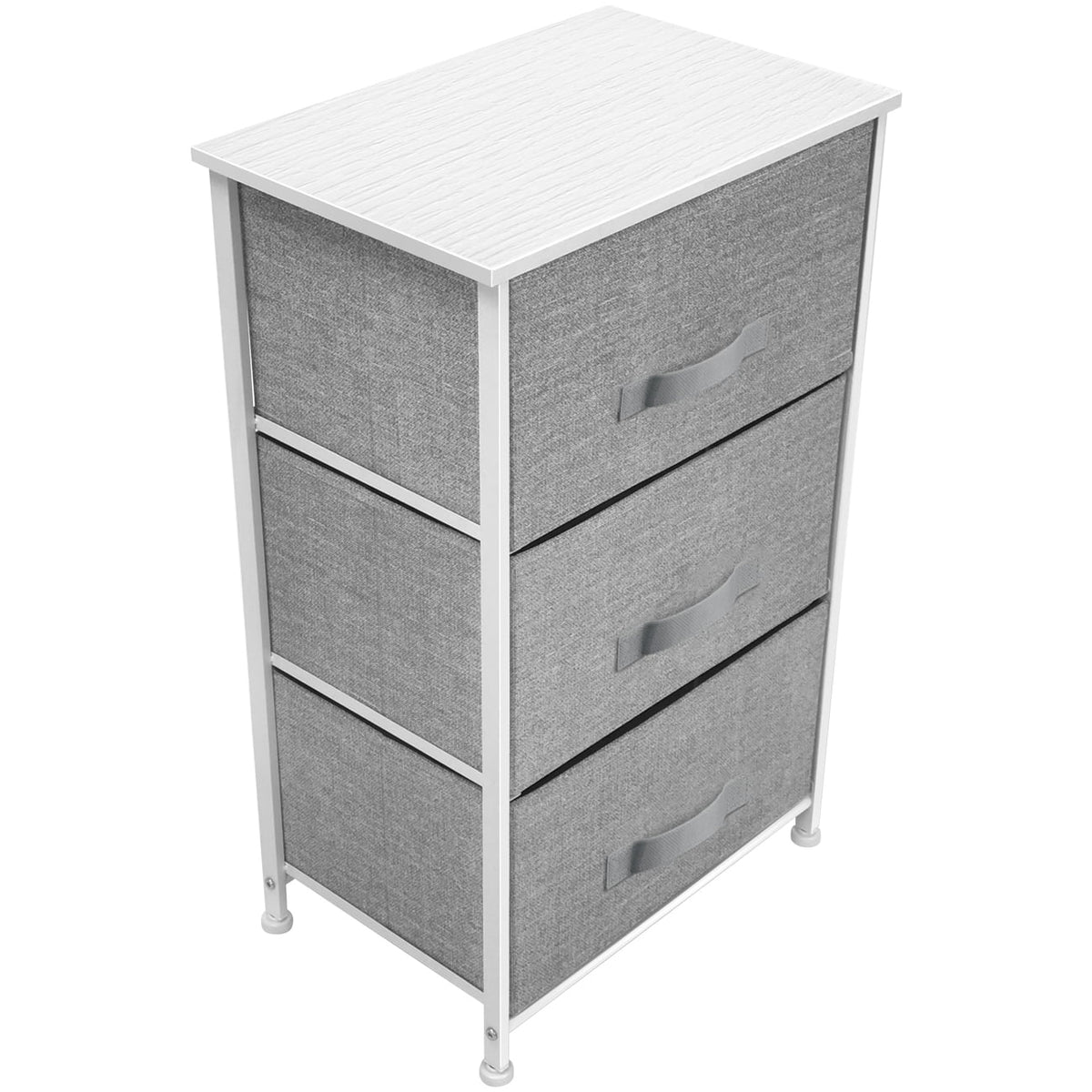3 Drawer Nightstand with Fabric Bins J705673