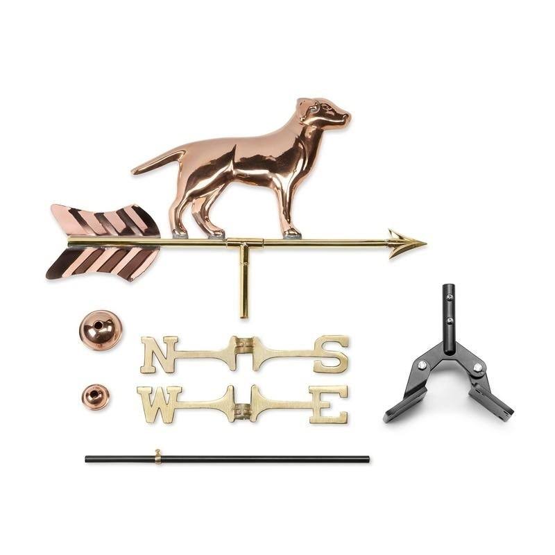 Polished Copper Labrador Retriever Weathervane Roof Mount S74024