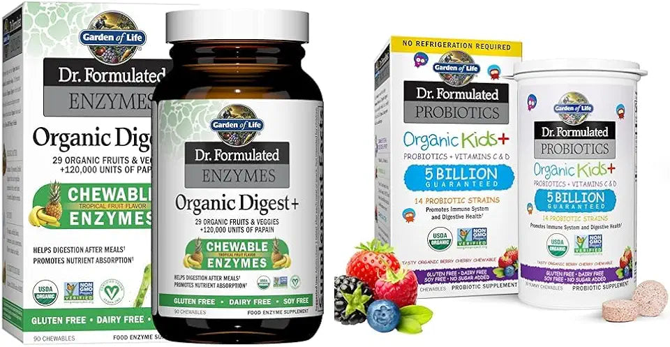 Digestive Enzymes with Papain Bromelain & Probiotics Vitamin C & D C6742