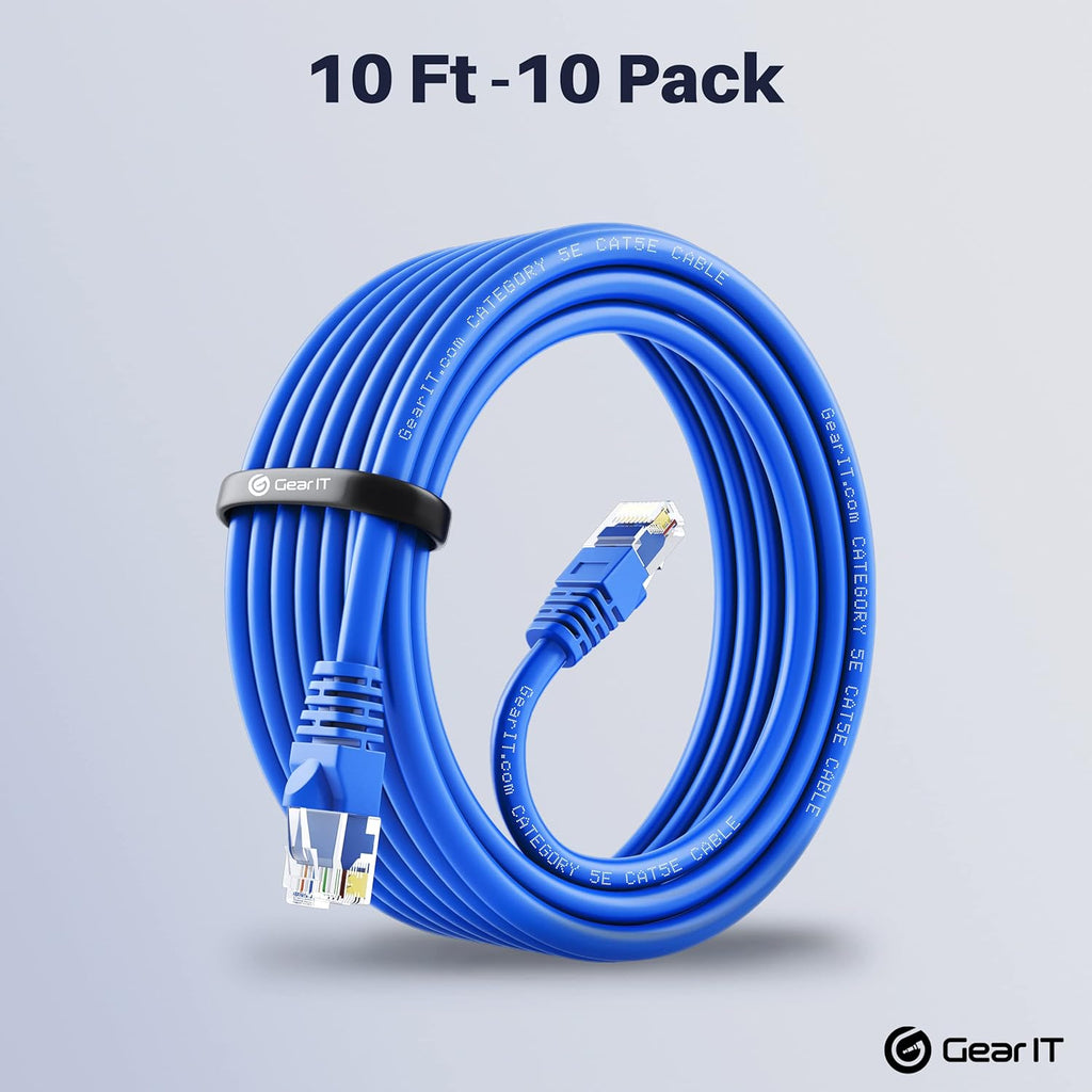 50-Pack Cat5e Ethernet Patch Cable 3 Feet Blue C419