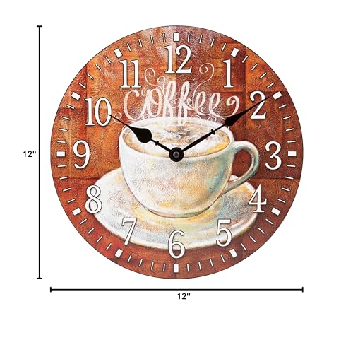 12-Inch Round Coffee Analog Wall Clock T69787
