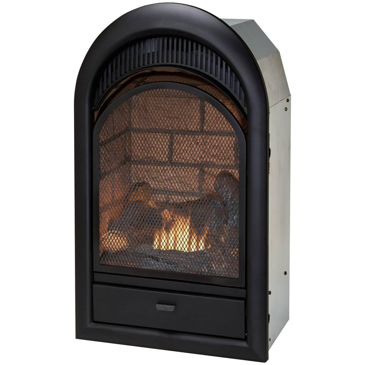 Dual Fuel Ventless Fireplace Insert, 15,000 BTU, Brick Liner S417