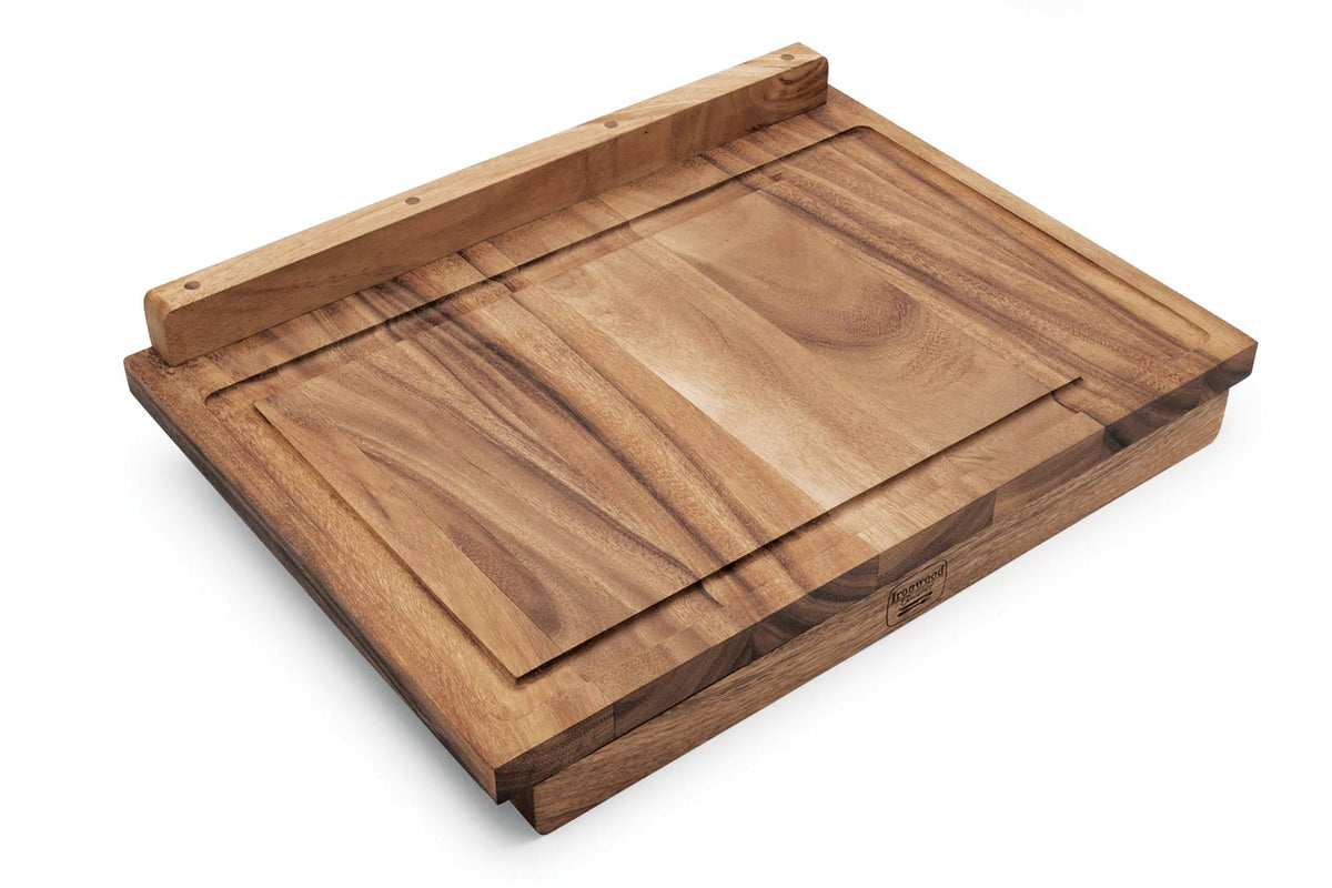 Acacia Wood Double-Sided Cutting Board with Gravy Groove W867248