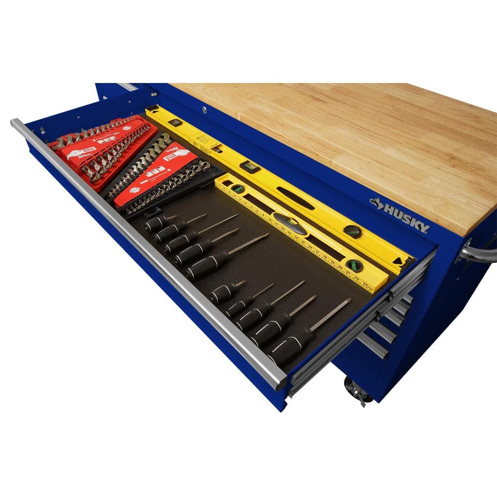 72 in. W Gloss Blue Mobile Workbench Tool Chest S2872