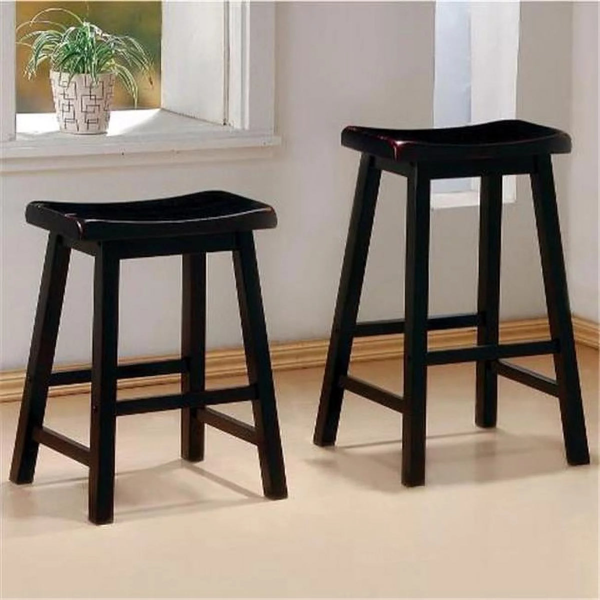 Wooden Bar Stool Pack of 2 Y497