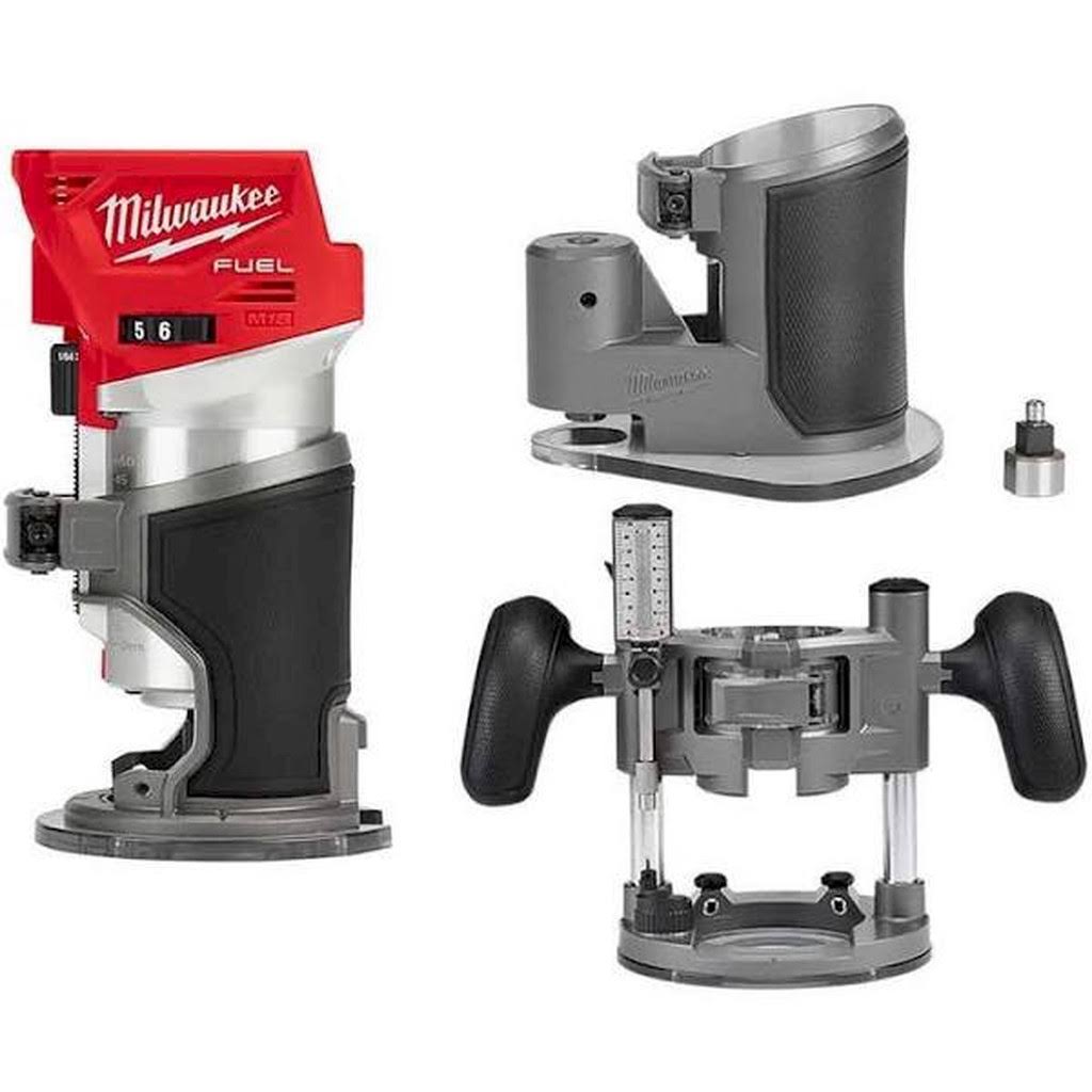 M18 Fuel 18-Volt Lithium-Ion Brushless Cordless Compact Router with Offset Base and Plunge Base Q337