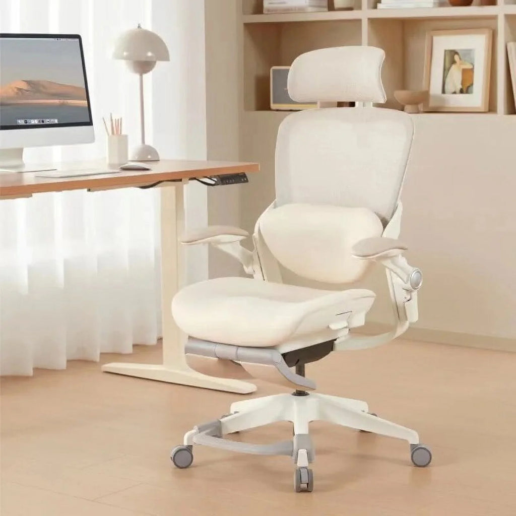 White Rocking Office Chair with Cushion F98413