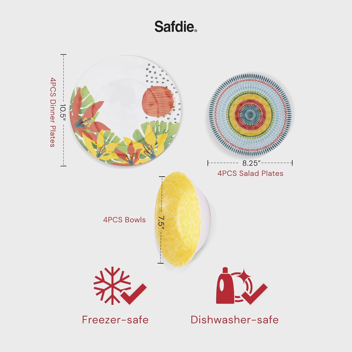 12-Piece Melamine Plates and Bowls Set C83936