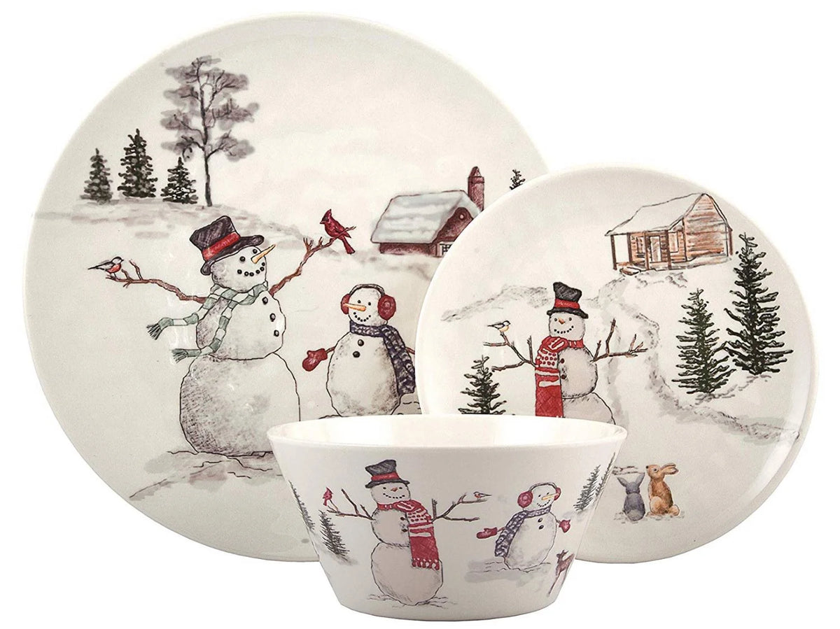 18-Piece 100% Melamine Dinnerware Set, White M40532