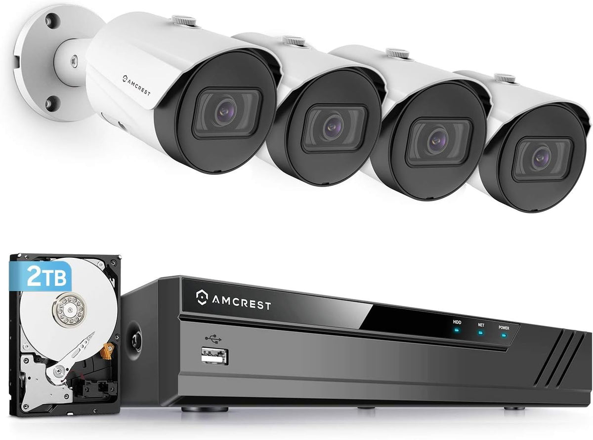 5MP Security Camera System with 8CH PoE NVR and 4 Weatherproof Bullet Cameras G45559