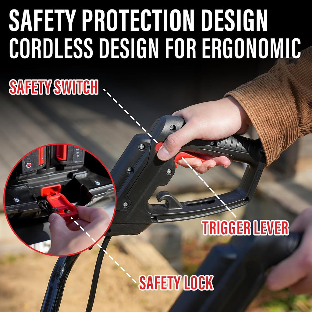 40V 12-inch Cordless Garden Tiller with 2 * 4.0Ah Battery and Fast Charger B7815