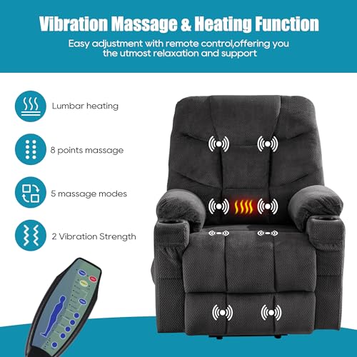 Power Lift Recliner Chair with Heat and Massage and USB Port V93224