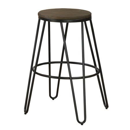 Black Set of 2 Industrial Bar Stools F9756