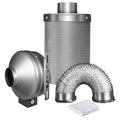 8 inch 750 CFM Inline Fan with Carbon Filter and Ducting D1126