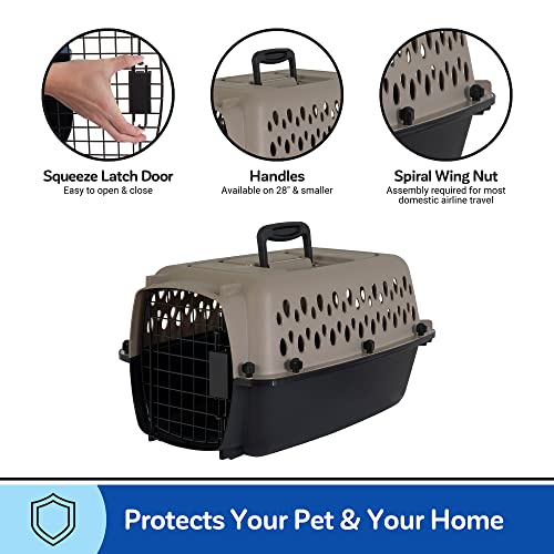 Taupe and Black 28 Inches Durable Plastic Dog Kennel Q67866