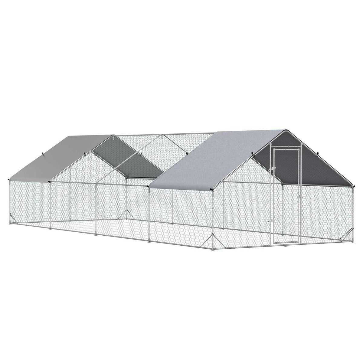 Large Metal Chicken Coop with Cover and Lockable Door P150
