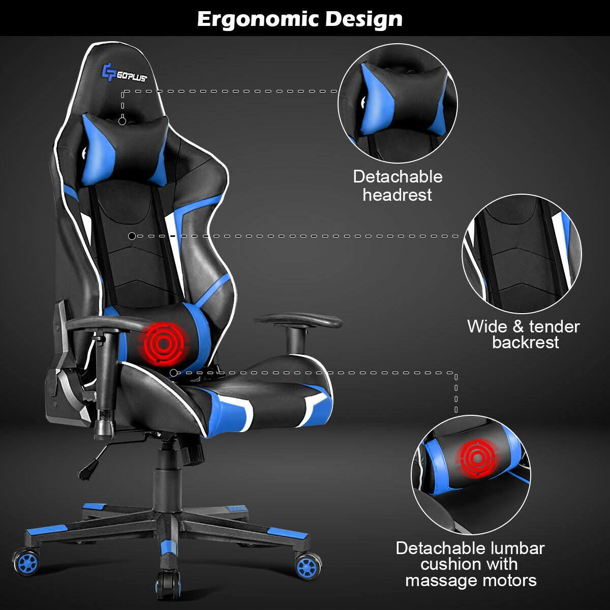 Blue Gaming Reclining Racing Chair M450