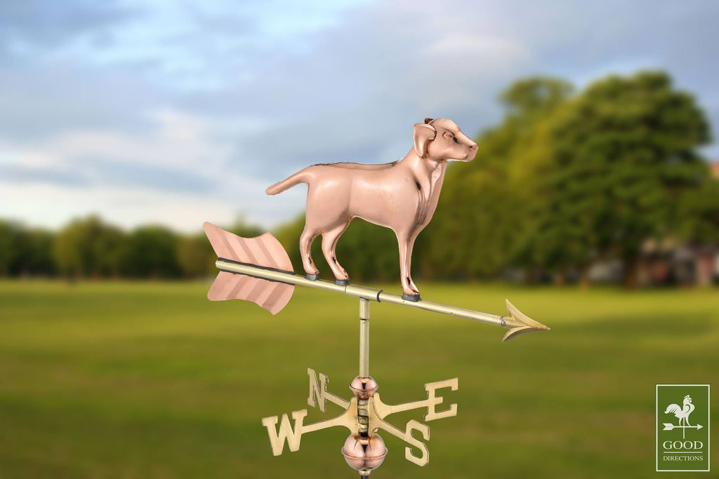 Polished Copper Labrador Retriever Weathervane Roof Mount S74024