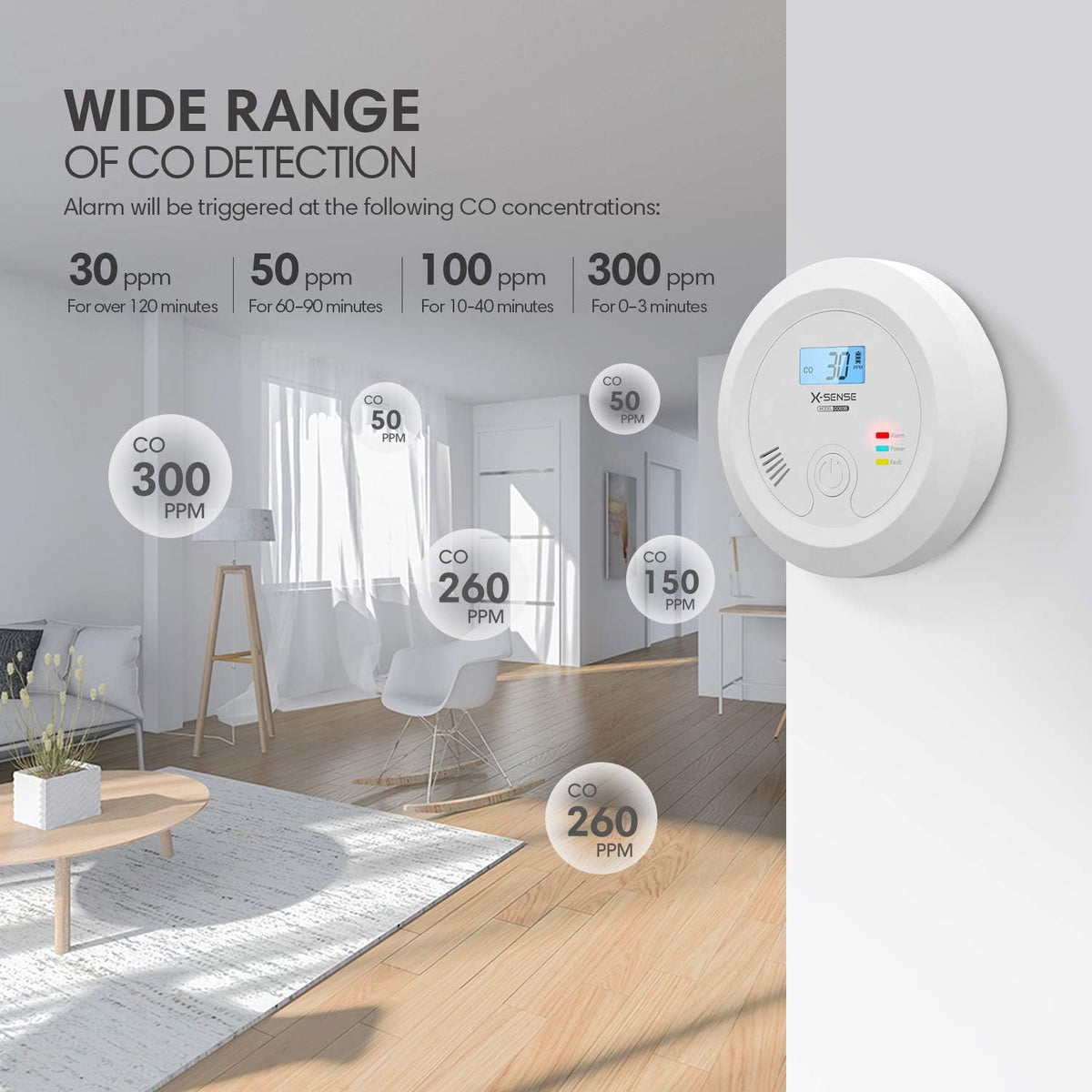 Carbon Monoxide Detector Alarm with Digital Display, Pack of 2 R14193