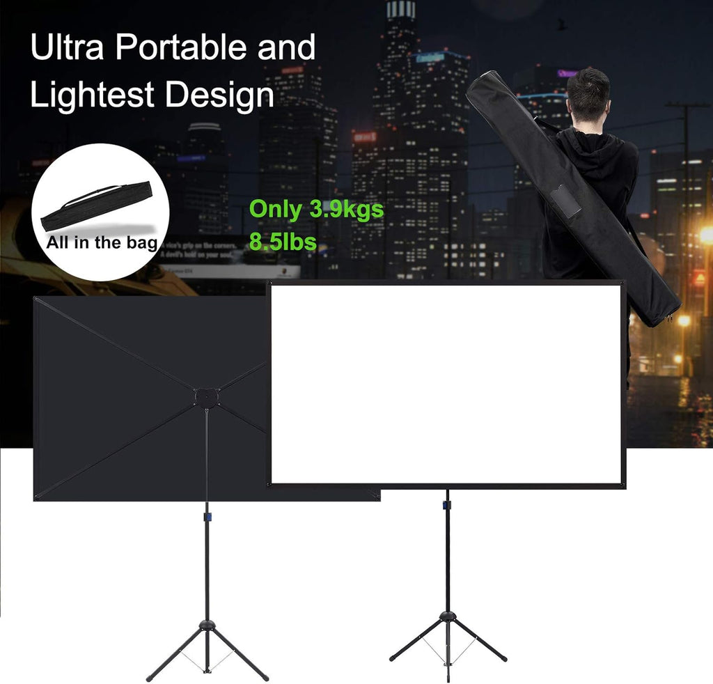 80 Inch 16:9 Portable Projector Screen with Stand D81235