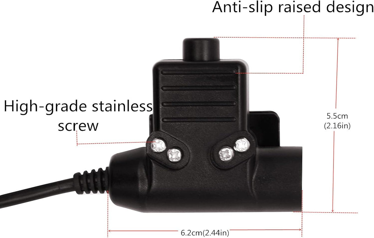 2 Pin PTT Tactical Push to Talk Adapter Connector M141597