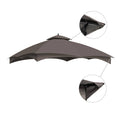 2-Tier 12x10 Gazebo Canopy Top Replacement Brown Y469813