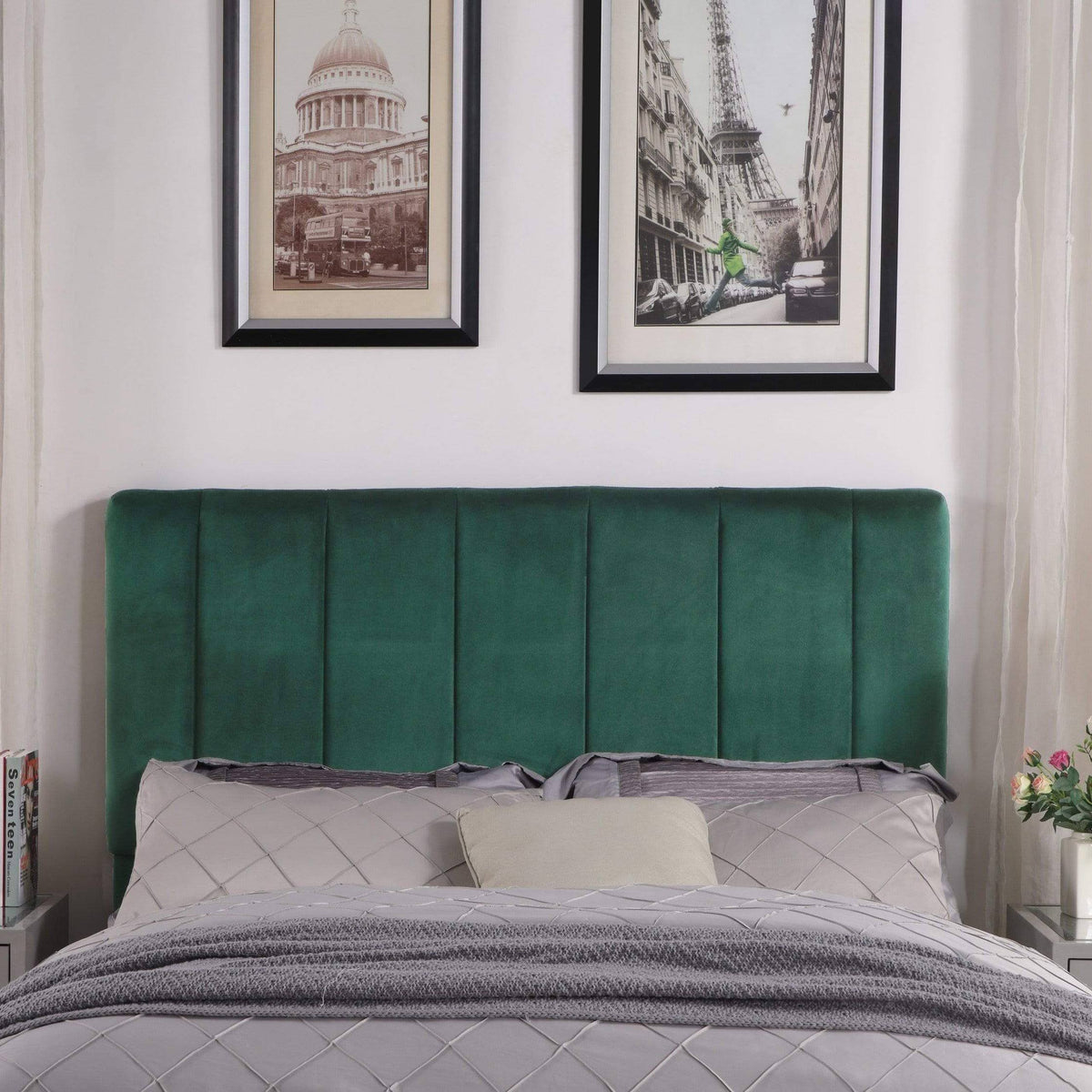 Green Velvet Queen Headboard H541142