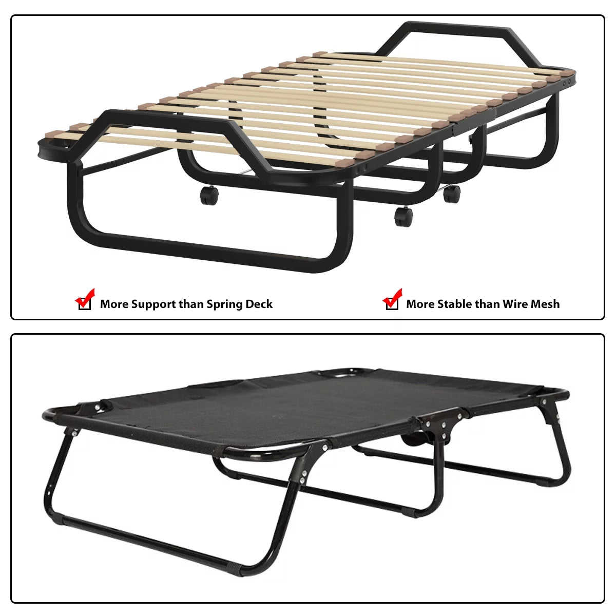 Folding Bed with Memory Foam and Metal Frame E3248