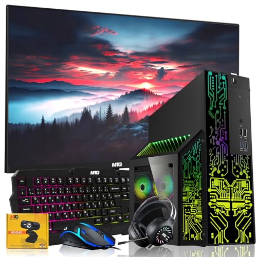 Dell OptiPlex Gaming Desktop PC Bundle with Core i7 32GB RAM 1TB SSD 27 inch Curved Monitor RTX 3060 Graphics RGB Keyboard Mouse Headphones Webcam Windows 11 Pro (Renewed) Q284