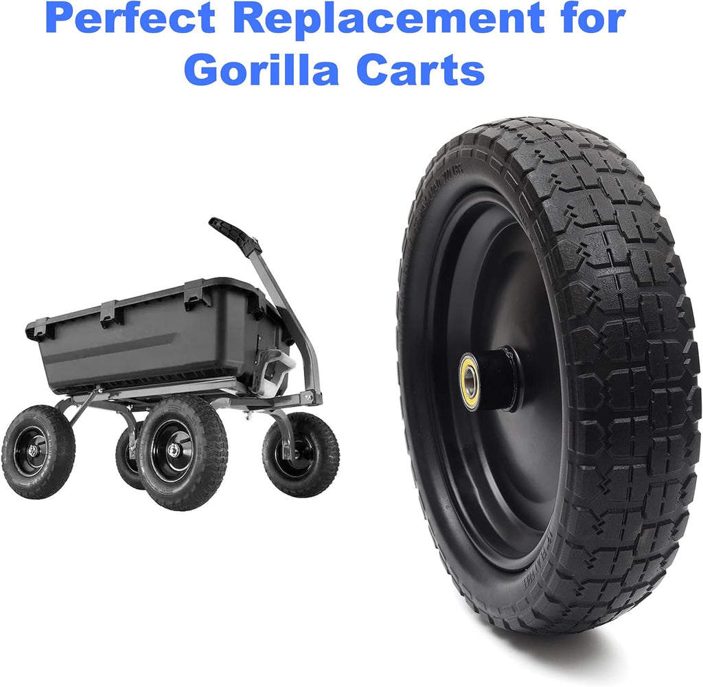 13'' Solid Polyurethane Flat-Free Tire and Wheel Assemblies 4-Pack O985