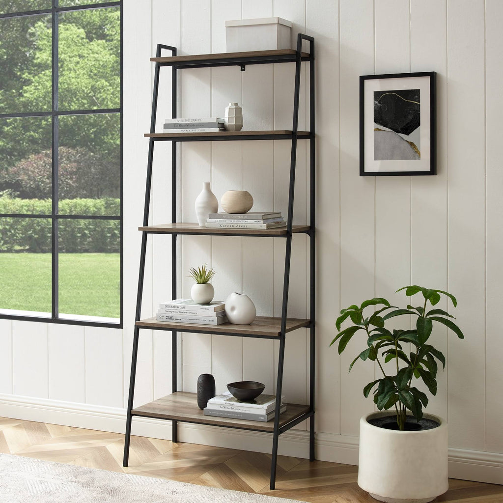 Dark Walnut Open Ladder Bookshelf F1839
