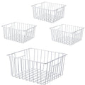 Upright Freezer Organizer Bins, 6Pcs White Wire Storage Baskets with Built-in Handles Y805524