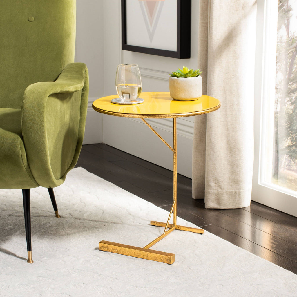 Round C Table Yellow/Gold P74039