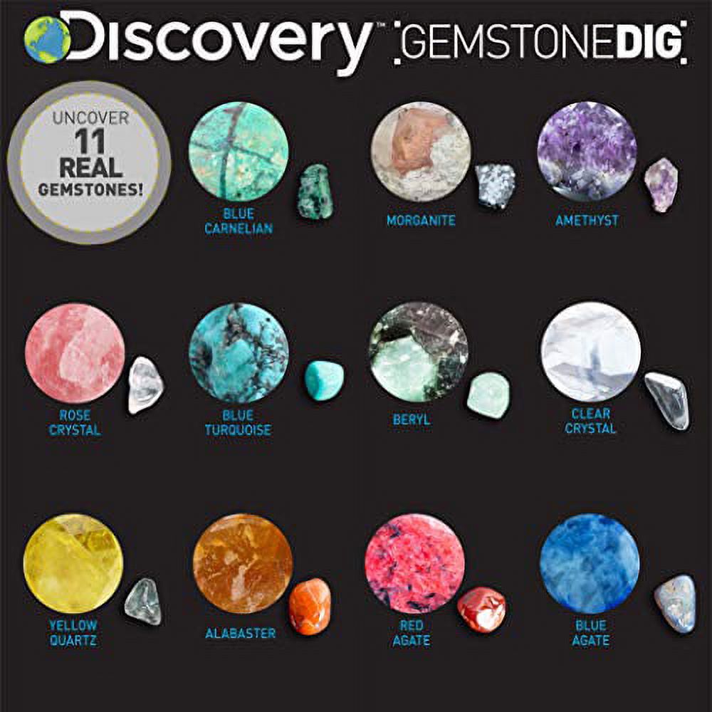 Gemstone Dig Stem Science Kit, Excavate 11 Real Gemstones U9794