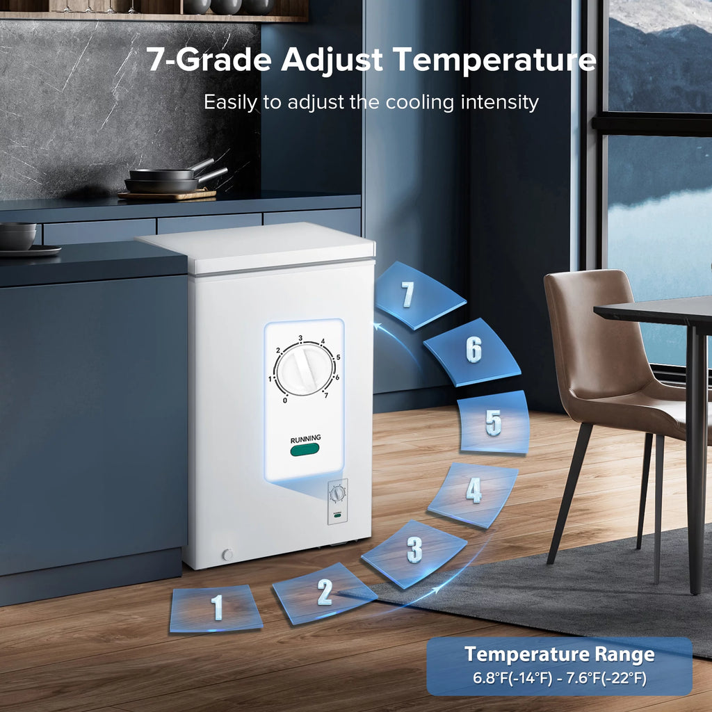 2.7 Cubic Feet White Compact Chest Freezer Z198550