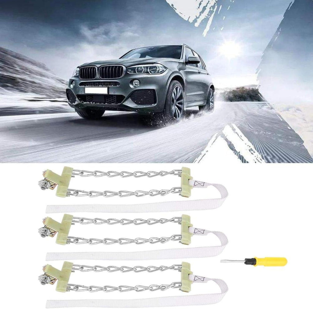 3pcs Steel Tire Anti-skid Snow Chains Pack of 2 T4048