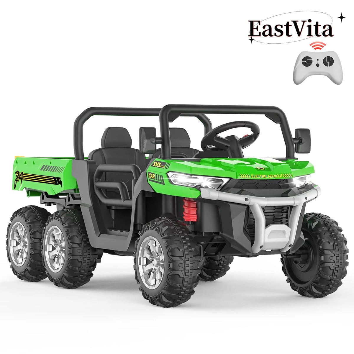 24V 6 Wheels Electric Ride on Tractor Dump Truck Q310