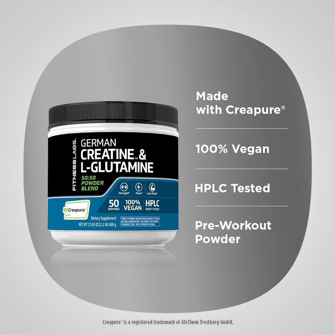 German Creatine Monohydrate and L-Glutamine Powder 1.1 lbs R5136