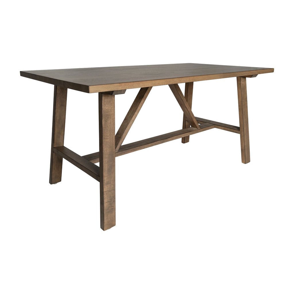 Solid Wood Trestle Coffee Table in Rustic Brown C260451
