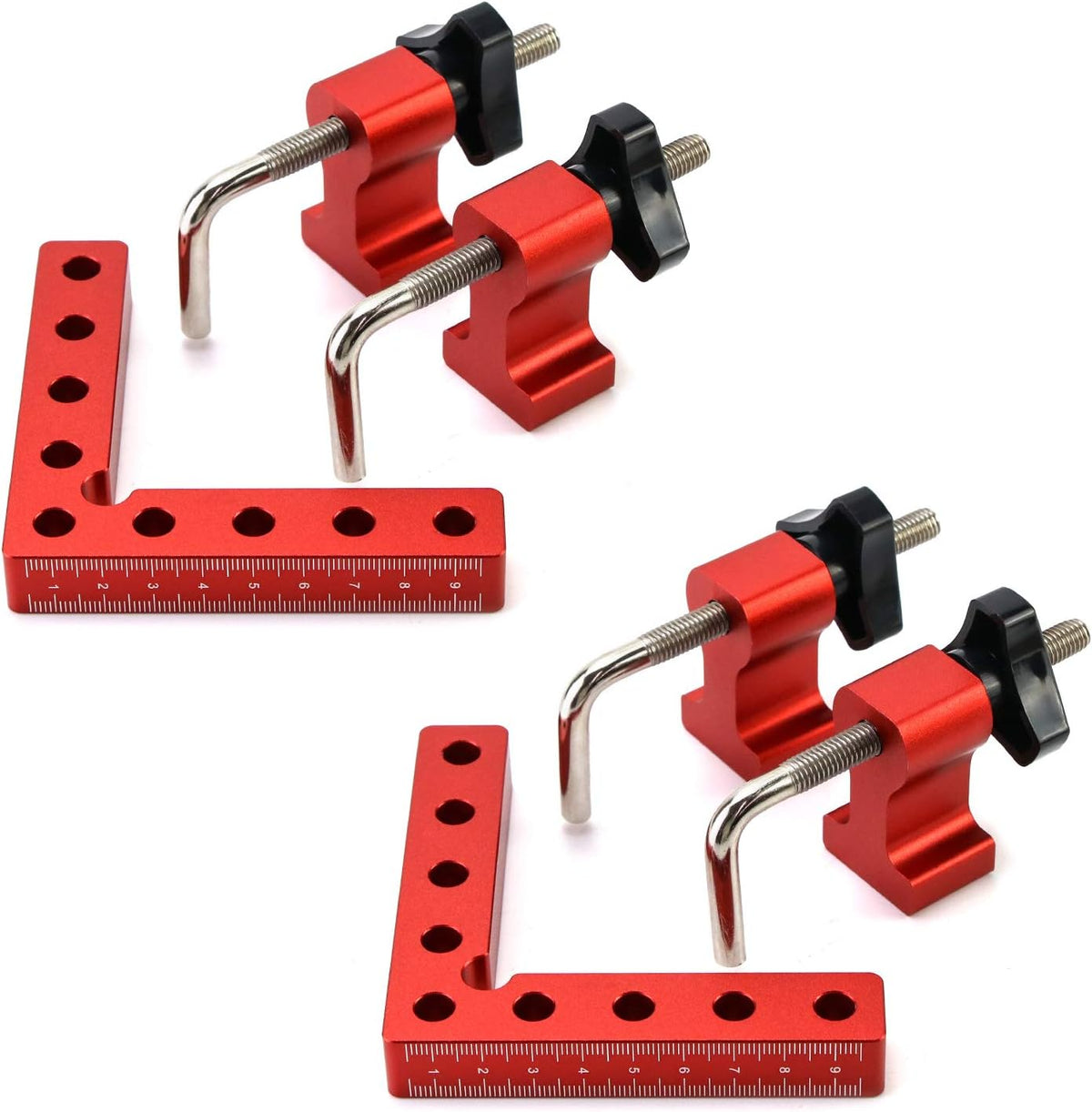 2Pcs 90 Degree Positioning Squares Right Angle Clamps Aluminum Alloy Woodworking Carpenter Tool E6891