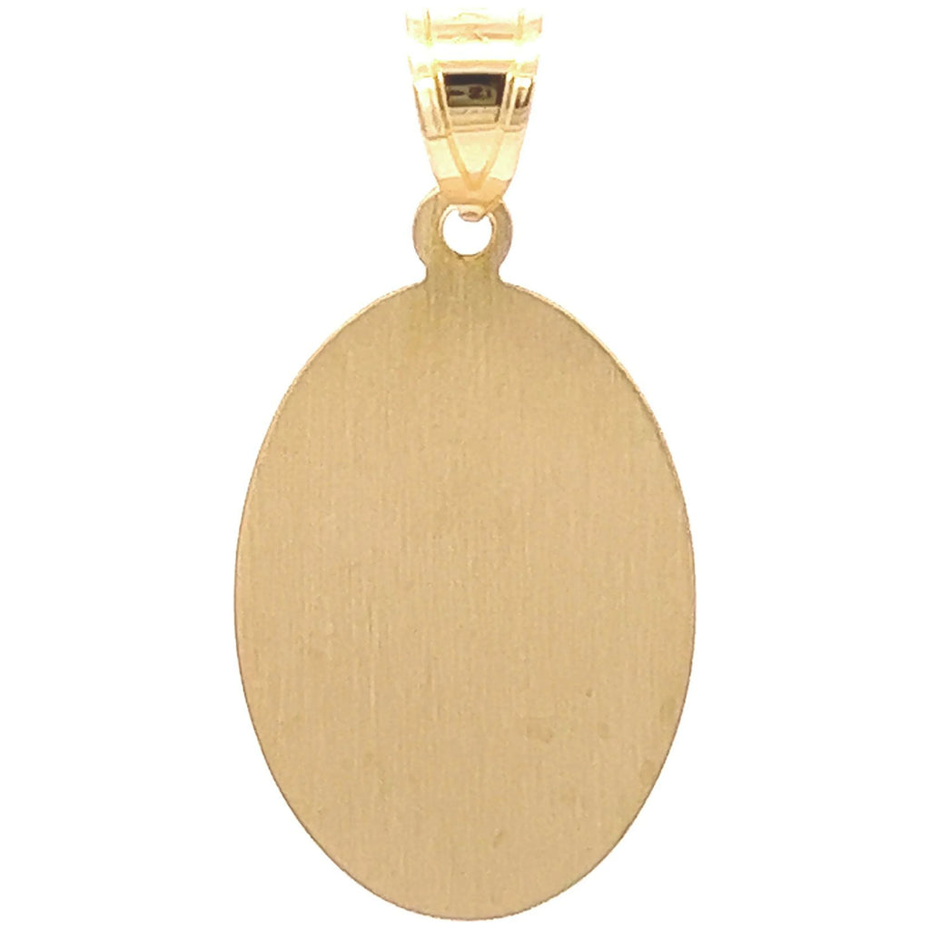 14k Yellow Gold Oval Religious Medal Pendant R109