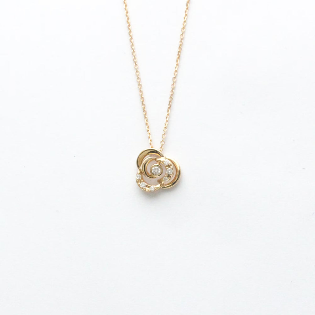 Pink Gold Diamond Pendant Necklace H388562