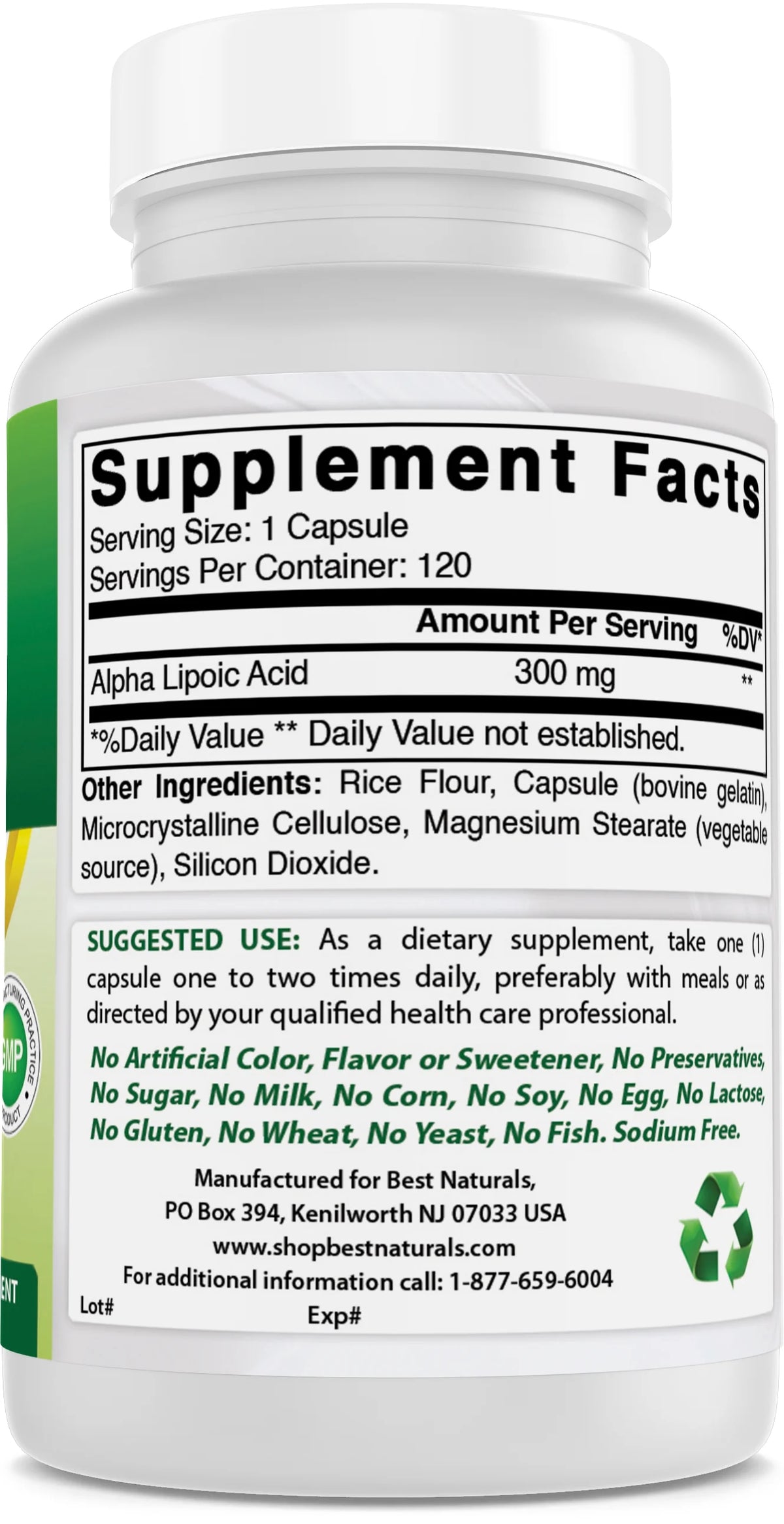 2 Pack Alpha Lipoic Acid 300 mg 120 Capsules X81718
