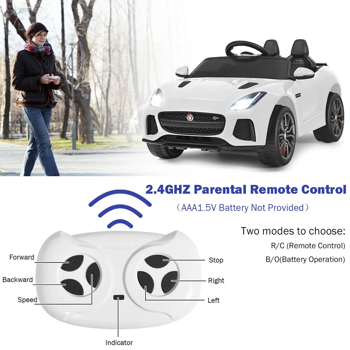 12V Licensed Kids Ride On Car with MP3 Black V427