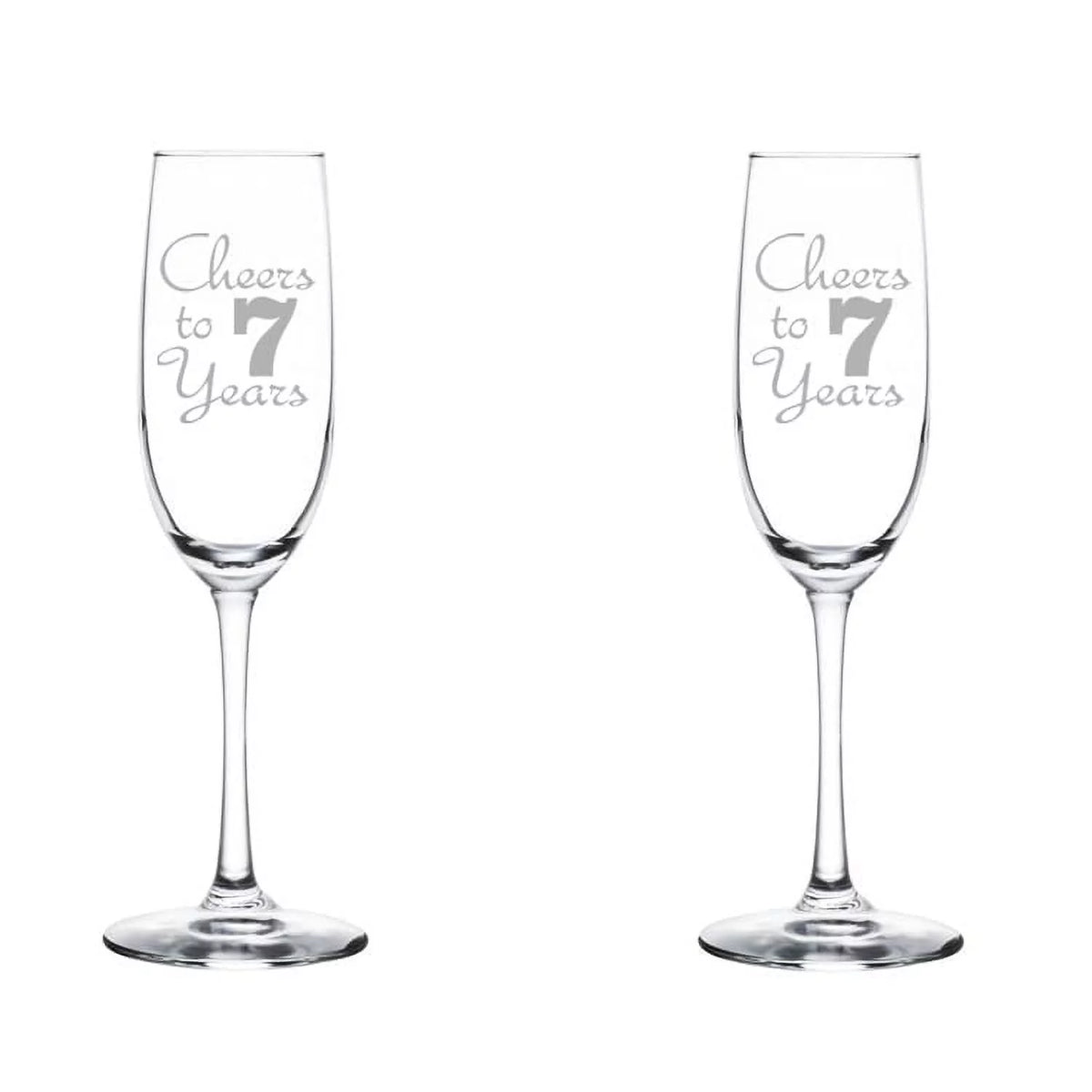 Set of 2 Glass Champagne Flutes 8 oz Stemmed L207