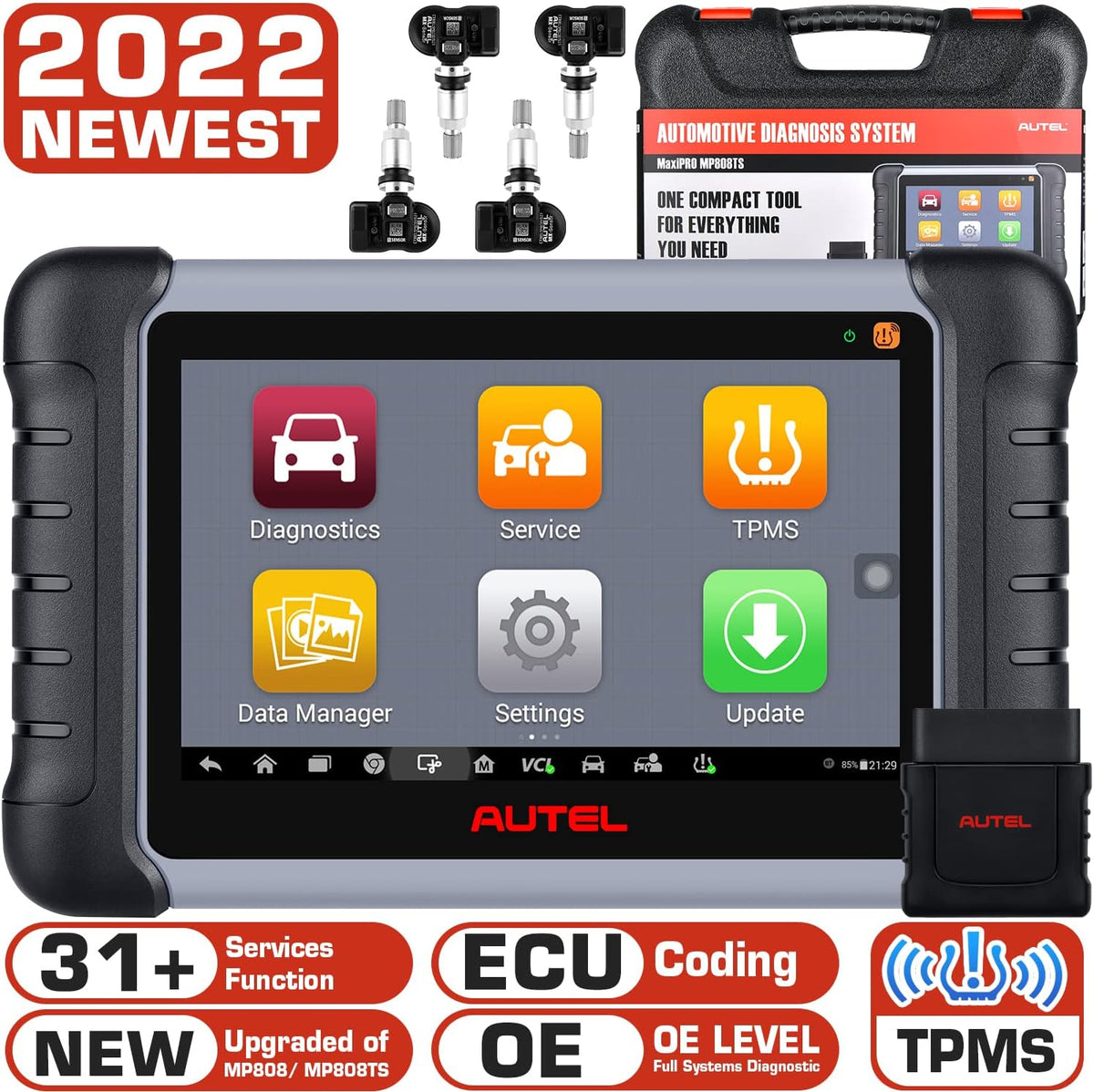 Bi-Directional Diagnostic Scan Tool with TPMS Sensors F872